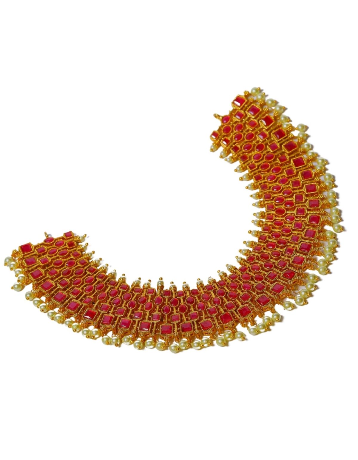 necklace with ruby stones