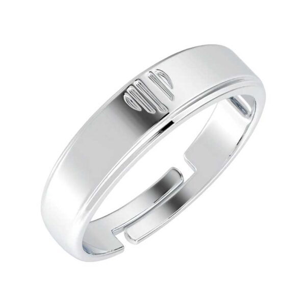 Cliara pure 925 string silver heart adjustable ring gift for men and boys