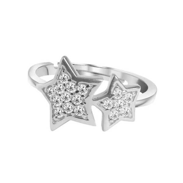 Clara 925 sterling silver star ring with adjustable band