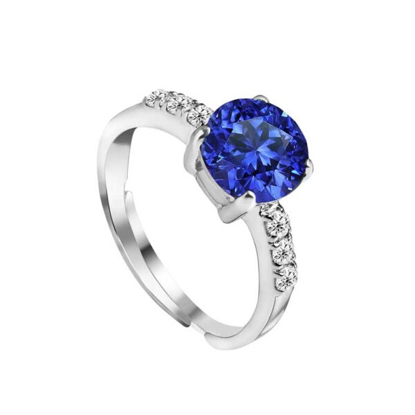 CLARA 925 STERLING SILVER ROYAL BLUE EYE RING WITH ADJUSTABLE BAND