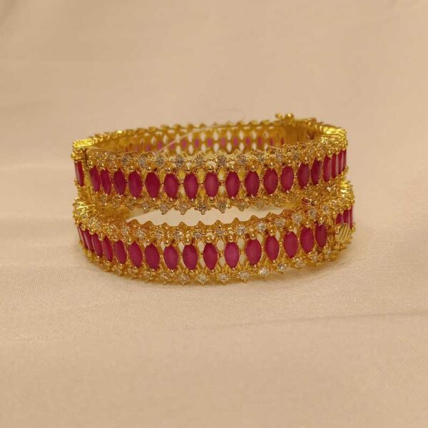 Ruby and white stone Bangle