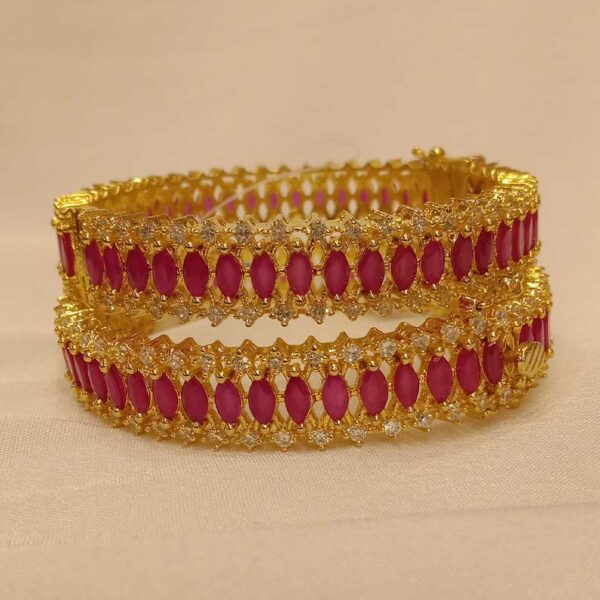 Ruby and white stone Bangle